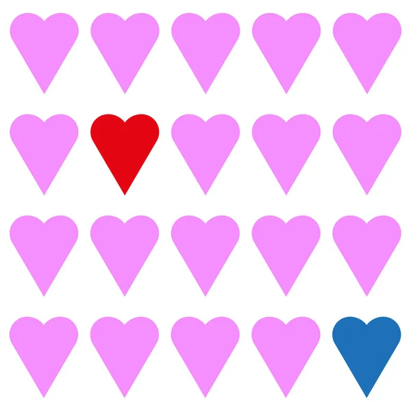 Hand Drawn Heart Pattern Decoration Design Happy Valentine Day Background — ストックベクタ