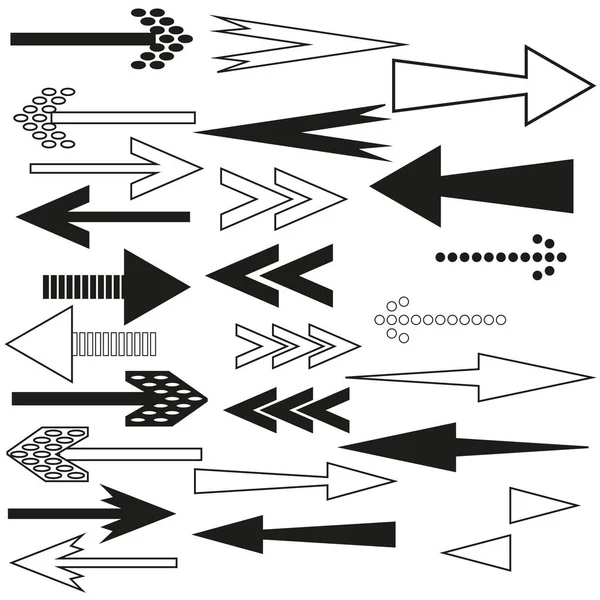 Arrows Different White Background Simple Flat Symbol Vector Illustration Stock — Stock vektor