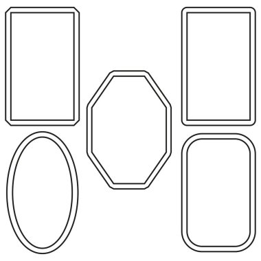 Dekoratif tasarım için çerçeve ayarlandı. Kare kare. Vektör çizimi. Stok görüntüsü. EPS 10.