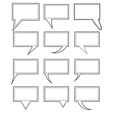 Sohbet simgesi ayarlandı. Mesaj balonu. Vektör çizimi. Stok görüntüsü. EPS 10.