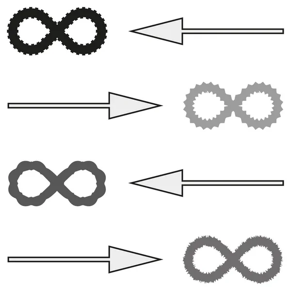 Arrows Sign Infinity Design Element Circle Geometric Shape Vector Illustration — Stock Vector