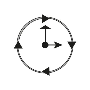 Saat oku ana hatları simgesi. Gece gündüz. İş konsepti. Vektör çizimi. Stok görüntüsü. EPS 10.