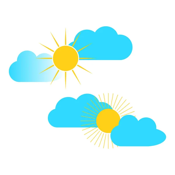 Cartoon Clouds Sun Good Morning Vector Illustration Stock Image Eps — Stok Vektör