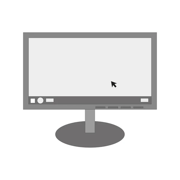 Desktop Monitor Computer Digitale Ruimte Vector Illustratie Afbeelding Voorraad Eps — Stockvector