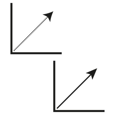 Ok grafiği Büyüme tabelaları. Vektör çizimi. Stok görüntüsü. EPS 10.