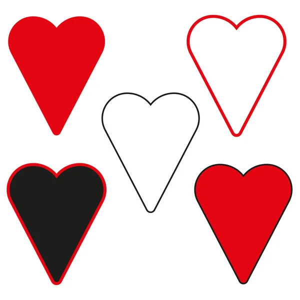 Hand Drawn Set Hearts Set Love Symbol Vector Illustration Stock — Vector de stock