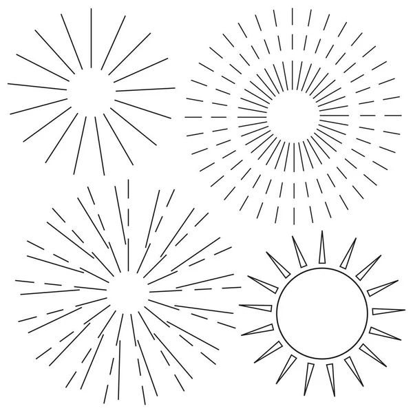 Abstract Sun Lines Circle Frame Set Vector Illustration Stock Image — Stockový vektor