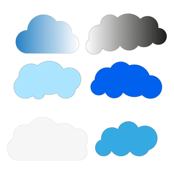 Icon Set Cloud Weather Web Design Elements Vector Illustration Stock — Image vectorielle