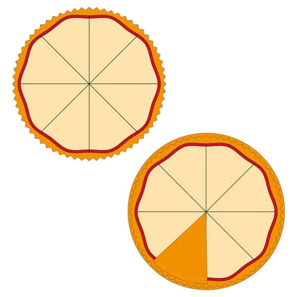 Orange Circle Slices Pie Vector Illustration Stock Image Eps — Διανυσματικό Αρχείο