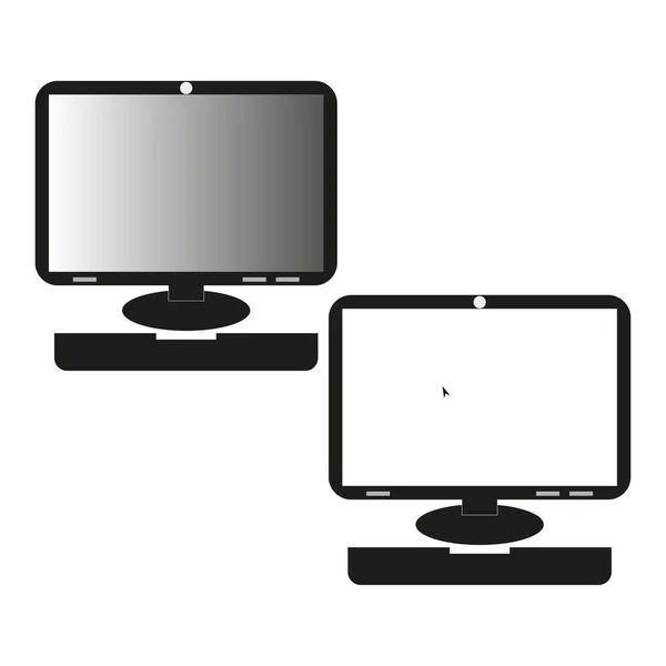 Monitor Icons Flat Symbol Vector Illustration Stock Image Eps — Stok Vektör