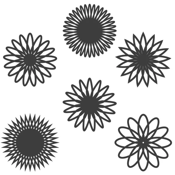 Flowers Icons Retro Style Vector Illustration Stock Image Eps — Stockový vektor