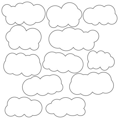 Simge bulut havasını ayarladı. Web tasarım elemanları. Vektör çizimi. Stok görüntüsü. EPS 10.