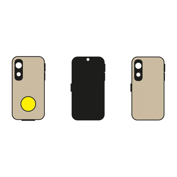 Back Covers Set Phone Cases Telephone Sign Vector Illustration Stock — Διανυσματικό Αρχείο