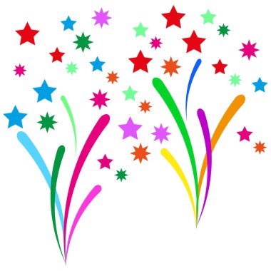 cartoon fireworks. Clipart image. Vector illustration. stock image. EPS 10.