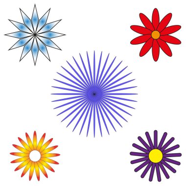 set of cartoon flowers. Vector illustration. stock image. EPS 10.