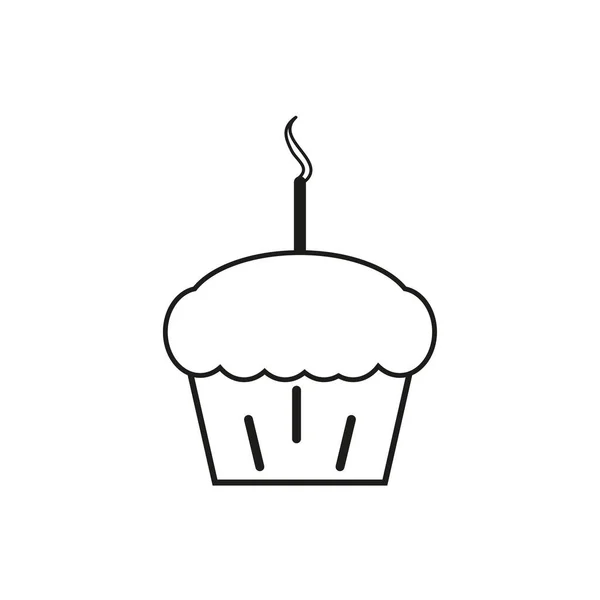 Cupcake Icon Candle Art Collection Love Art Sweet Food Vector — 스톡 벡터