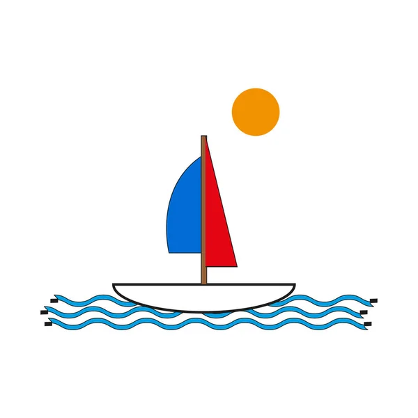 Drawing Sea Ship Paper Art Drawing Sea Boat Summer Vacation — 图库矢量图片