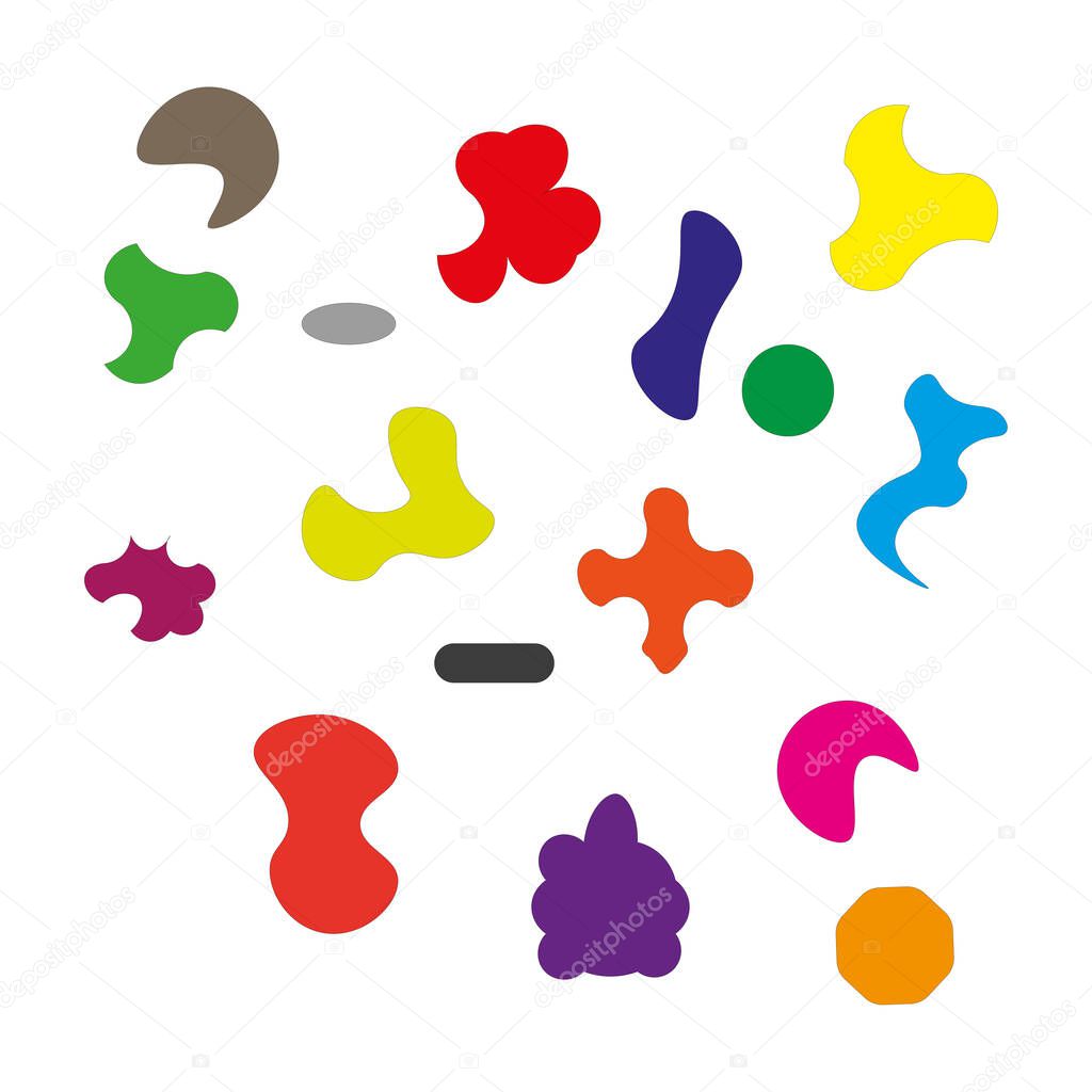 Colored blots figure. Contemporary design. Art collection. Vector illustration. stock image. EPS 10.