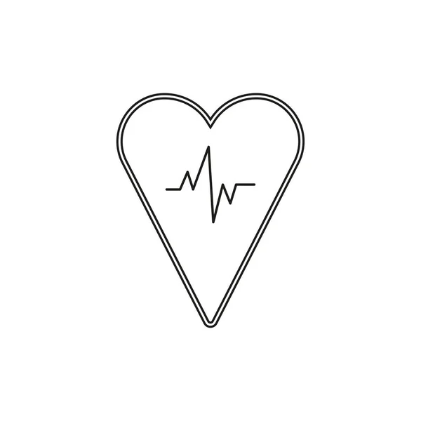 Black Brush Heart Health Line Medical Design Line Art Vector — Stockvector