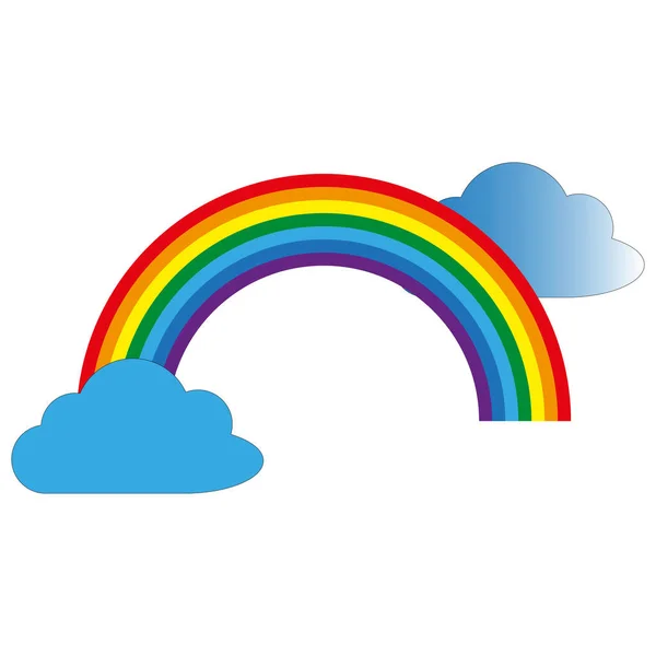 Cartoon Rainbow Clouds Vector Illustration Stock Image Eps — Stock Vector