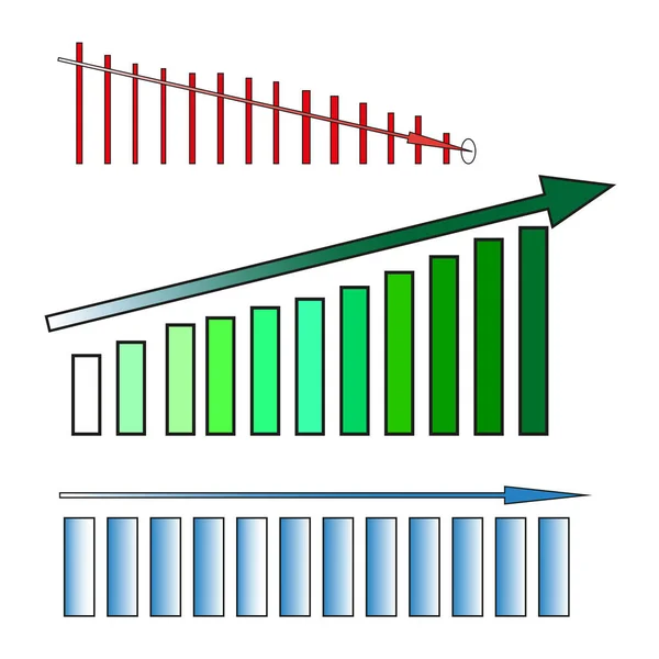 Columns Arrows Graph Infographic Marketing Design Financial Concept Vector Illustration — Vettoriale Stock