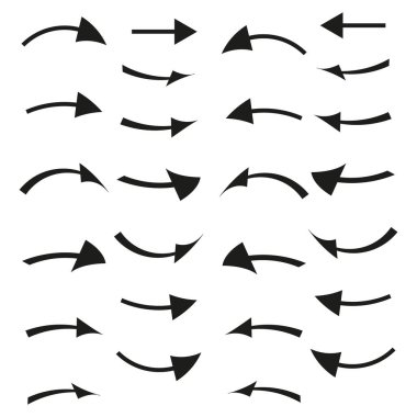 Different wavy arrows. Design element. Vector illustration. Stock image. EPS 10.