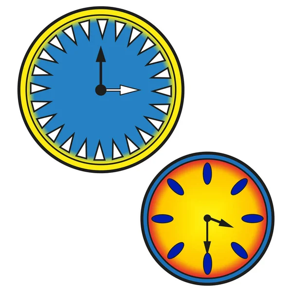 Clock Cartoon Colored Retro Style Time Clock Vector Illustration Stock — Stockvektor