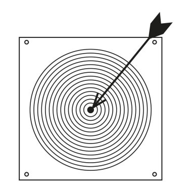Arrow target in flat style. Vector illustration. stock image. EPS 10.