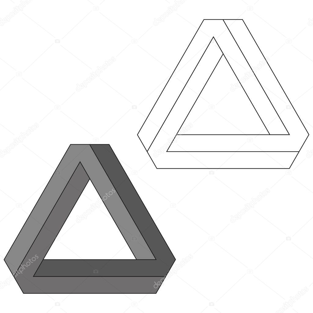 Fantasy three-dimensional triangles. Vector illustration. stock image. EPS 10.