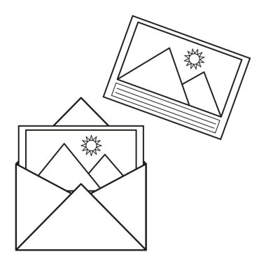 Envelope postcard icon. Vector illustration. stock image. EPS 10.