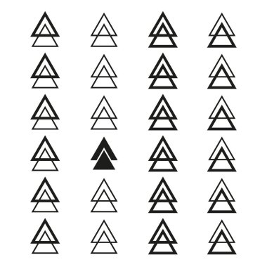 Doodle triangles set. Trendy triangles set. Geometric element. Vector illustration. stock image. EPS 10.