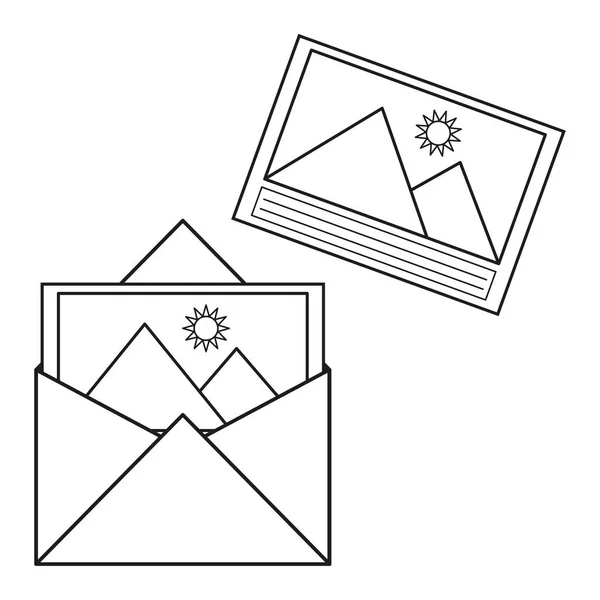 Envelope Postcard Icon Vector Illustration Stock Image Eps — Vetor de Stock