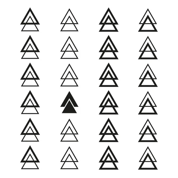 Треугольники Рисования Каракулей Набор Модных Треугольников Геометрический Элемент Векторная Иллюстрация — стоковый вектор