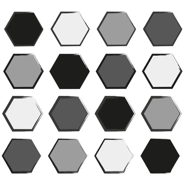 Black Brush Hexagons Vector Illustration Stock Image Eps — Image vectorielle