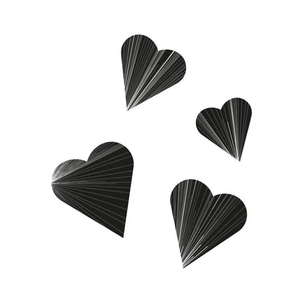 Set Heart Brush Romantic Background Vector Illustration Stock Image Eps — Stockvector