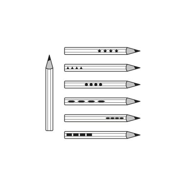 pens brush icons. Vector illustration. stock image. EPS 10.