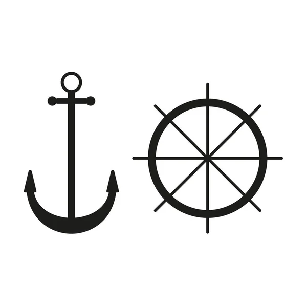 Sketch Anchor Helm Icons Vector Illustration Stock Image Eps — 图库矢量图片
