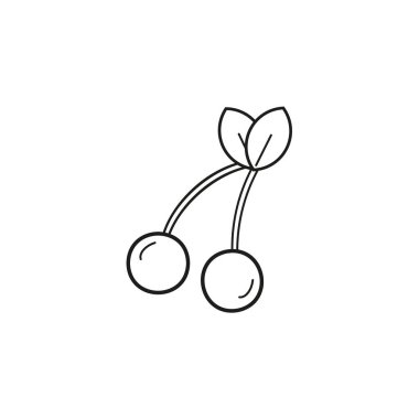 Cherry icon. Vector illustration. Stock image. EPS 10.