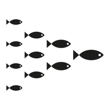 school of fish icon. Team concept. Vector illustration. stock image. EPS 10.