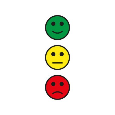 Traffic light smiles. Smiley face. Safety concept. Vector illustration. stock image. EPS 10.