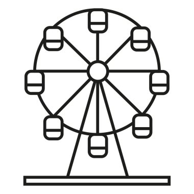 black ferris wheel icon. Construction line logo. Vector illustration. Stock image. EPS 10.