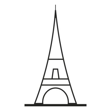 icon with black eiffel tower. Vector illustration. stock image. EPS 10.