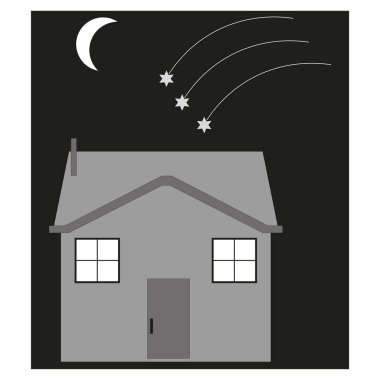 House in abstract style. Star icon. Vector illustration. stock image. EPS 10.