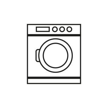 washing machine icon. Editable stroke. Vector illustration. stock image. EPS 10.