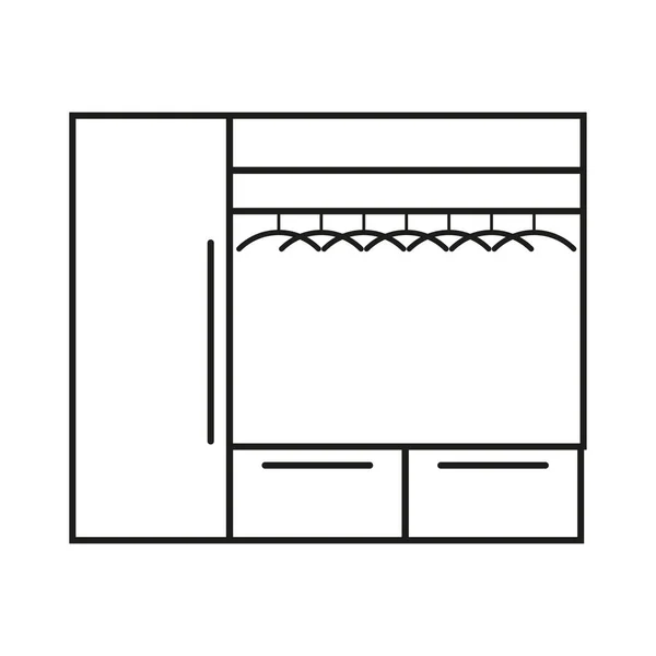 Wardrobe Icon Fashion Clothes Set Line Art Concept Art Vector — Διανυσματικό Αρχείο