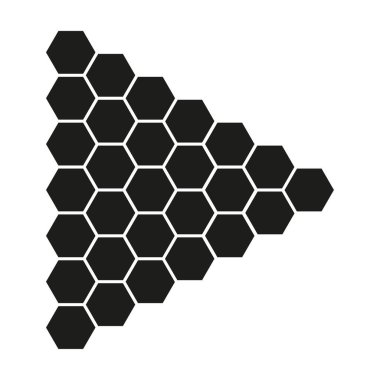 Bal peteği üçgeni. Tatlı yemek. Vektör çizimi. Hisse senedi. EPS 10.