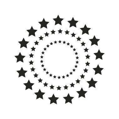 Yıldız çemberleri. Uzay deseni. Vektör çizimi. Stok görüntüsü. EPS 10.