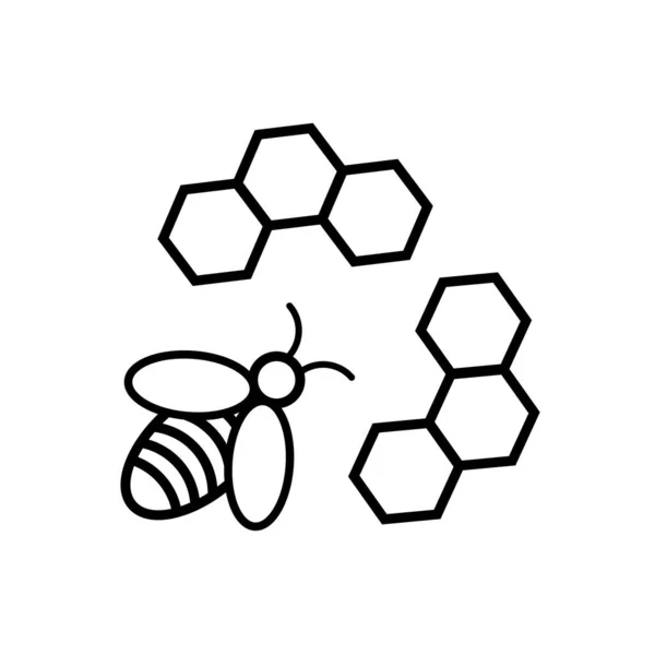 蜜蜂蜂窝图标 矢量图解 股票形象 Eps — 图库矢量图片