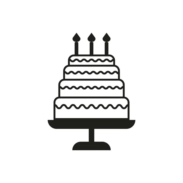 Современная Икона Торта Днем Рождения Векторная Иллюстрация Фондовый Имидж Eps — стоковый вектор