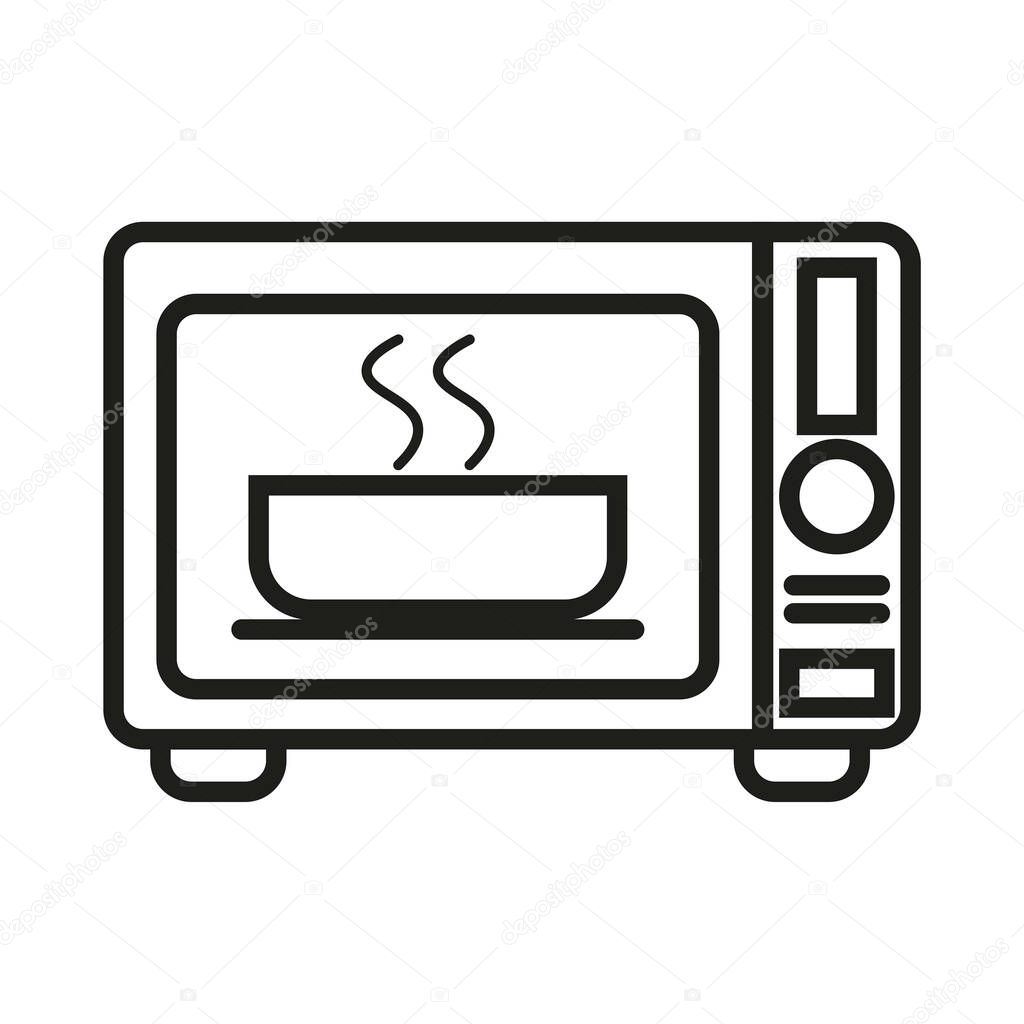black microwave stove icon. Vector illustration. Stock Image. EPS 10.